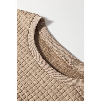 Parchment Leopard Quilted Patchwork Crew Neck Sweatshirt