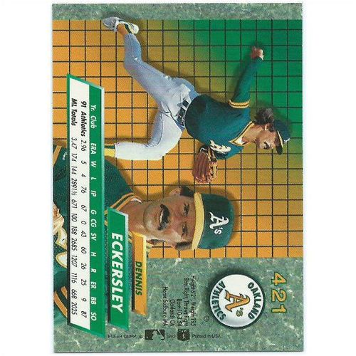 1992 Fleer Ultra - #421 - Dennis Eckersley