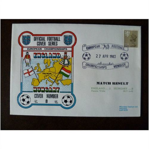 1983 England v Hungary Dawn Football Cover 8 European Championships Wembley