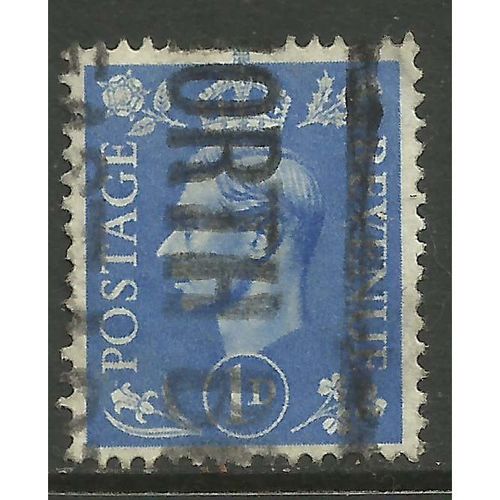 Great Britain GB KGVI 1951 1d Ultramarine Used SG 504 Sc 281 stamp postage