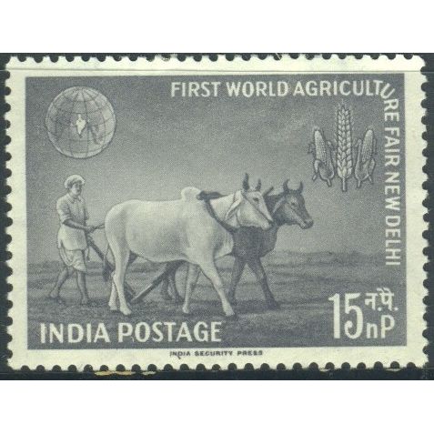 India 1959 - SG425 - 15np grey - "Agriculture" - unused hinged