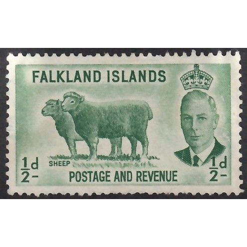Falkland Islands, 1952 1/2d George VI, SG 172 (Scott #107), mint no gum