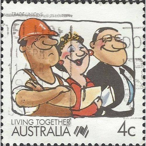 AUSTRALIA, Living Together, Trade Unions, white 1988, 4c, #3