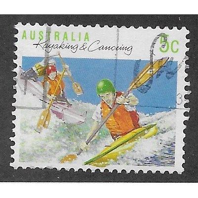 AUS 1989 5c 'SPORTS - KAYAKING AND CANOEING' (PERF 13.5) FINE USED (EBID67-299)