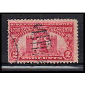Used 627 2c Liberty Bell Barely Clears RA2180