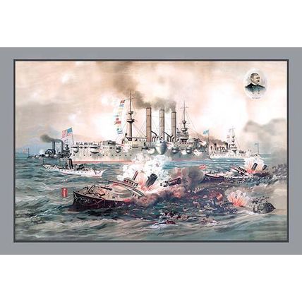 Naval Battle, Santiago 12 x 18 Poster