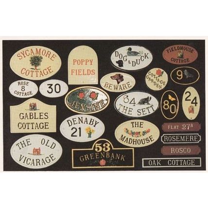 Nottingham East Bridgford Metal House Signs Advertising Postcard