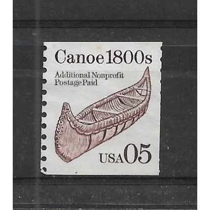 UnitedStates.SG2485 5c Birch Back Canoe,1800's (Brown).Unused.Feb23o1