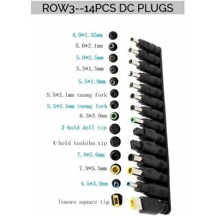 34pcs Universal DC Connector Plugs - 5.5x2.1mm Female Base - Fit for HP, Dell,