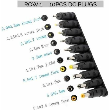 34pcs Universal DC Connector Plugs - 5.5x2.1mm Female Base - Fit for HP, Dell,