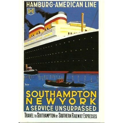 Advertising HAMBURG AMERICA LINE Postcard (Santoro M609)