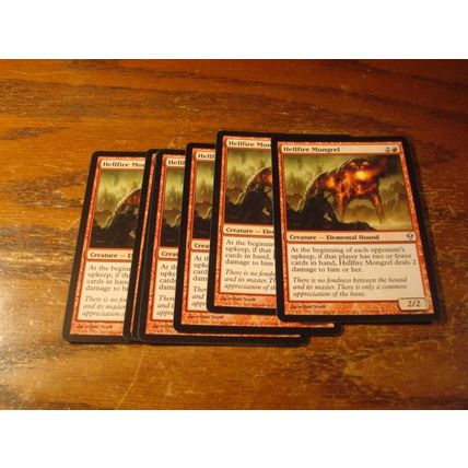 Magic The Gathering, MTG, 7-Cards, 1993-2009, HELLFIRE MONGREL, nm