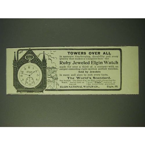 1900 Elgin Watches Ad - Towers over all