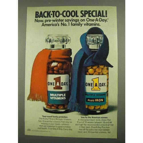 1974 One-A-Day Vitamins Ad - Back-to-Cool Special