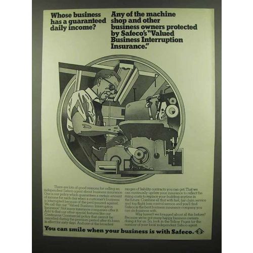 1974 Safeco Insurance Ad - Guaranteed Daily Income