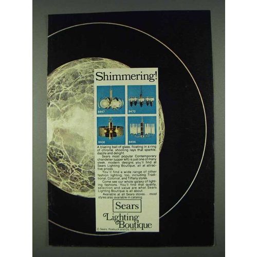 1978 Sears Lighting Ad - 8447, 8470, 8406 and 8494