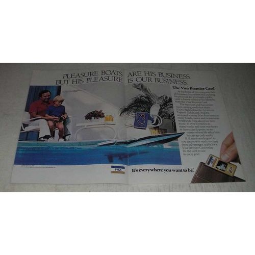 1986 VISA Credit Card Ad - Pleasure Boats are His Business