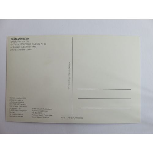 SAAB 340A D-CDIJ Deutsche BA/Delta Air Flite-Line Aviation Postcard