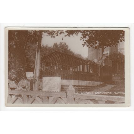 Byron's Monument Harrow Postcard RP Middlesex