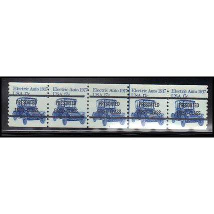 1906a 17c Electric Auto Fine MNH Dry Gum PNC 3A/5 Gap 1L X1394