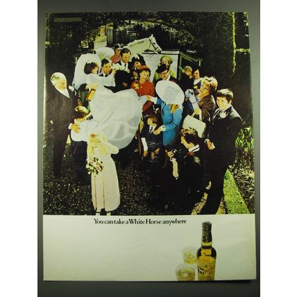 1968 White Horse Scotch Ad - You can take a White Horse anywhere