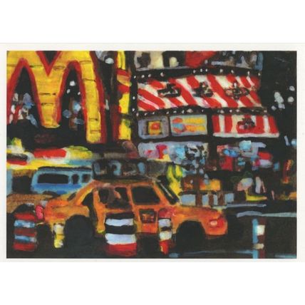 McDonalds In Times Square London Award Painting Postcard