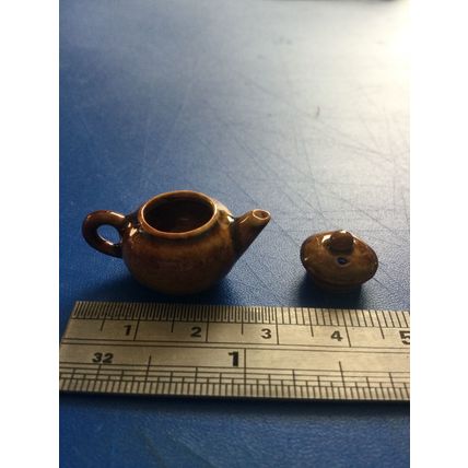 Light Brown Teapot 1:12th Dolls House Miniature