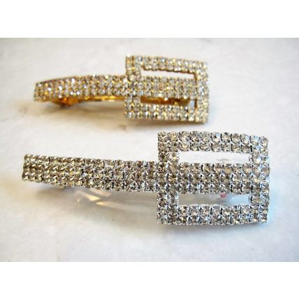 Art deco rectangle shaped crystal hair barrette clip bridal clip bridal