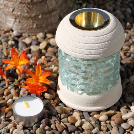 Sandstone Oil Burner Round Glass Brick Design