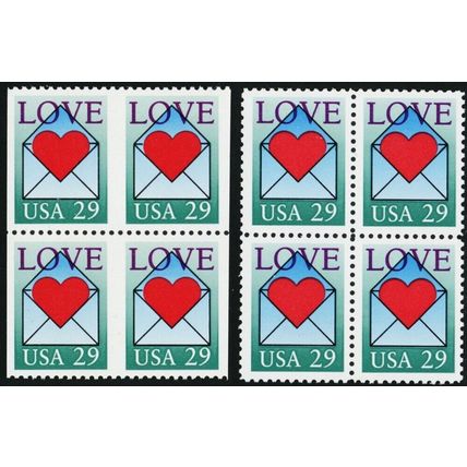 2618a, MNH 29¢ Block - Imperforate Between Error Block - Stuart Katz