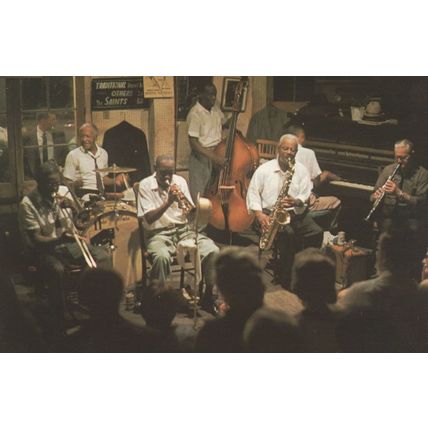 Preservation Hall Jazz Bar New Orleans USA Advertising Postcard