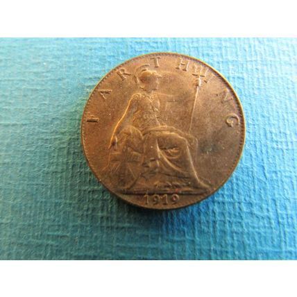 1919 GEORGE V FARTHING FREE POST. (uebid)