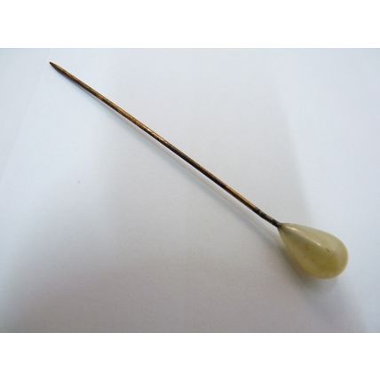 Antique Hatpin , Brass and Pearlmother, L 7.2 cm
