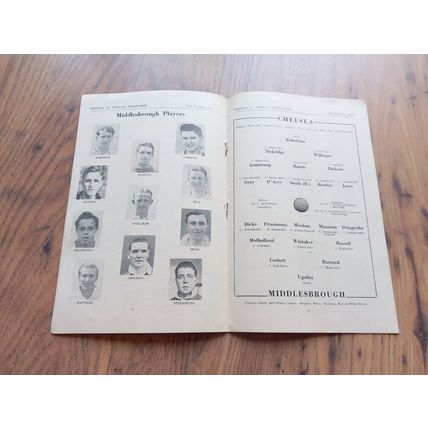 1951/52 Chelsea vs Middlesbrough, Division 1, 16/2/1952 ** FREE P&P **