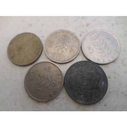 Belgium - 20 differently dated - 5 franc coins