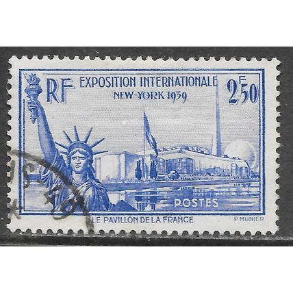 FRANCE 1939 NEW YORK INTERNATIONAL WORLD EXHIBITION FRENCH PAVILLON 2F50 USED