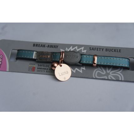 ROGZ URBAN Safety Breakaway Cat Collars With Soft Back & Rose Gold Detail & Tags