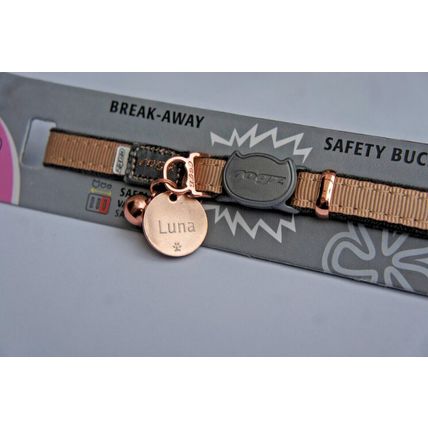 ROGZ URBAN Safety Breakaway Cat Collars With Soft Back & Rose Gold Detail & Tags