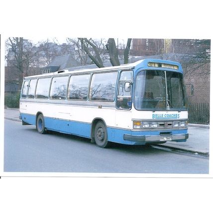 Colour Photograph of Belle Coaches of Lowestoft - YYL 785T ex. Grey-Green