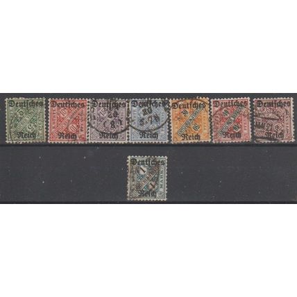 Mi: 57/64 used 1920 Dienst.. Cat € 36
