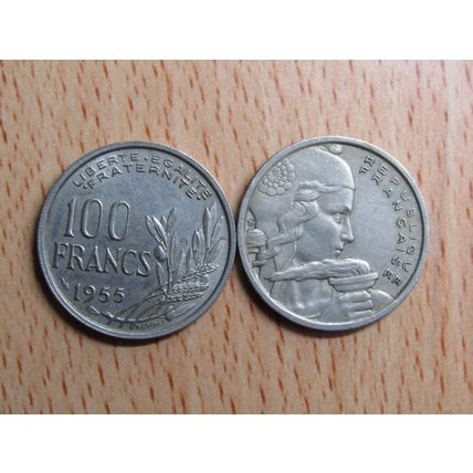 France Republic 1955B 100 Francs Coin