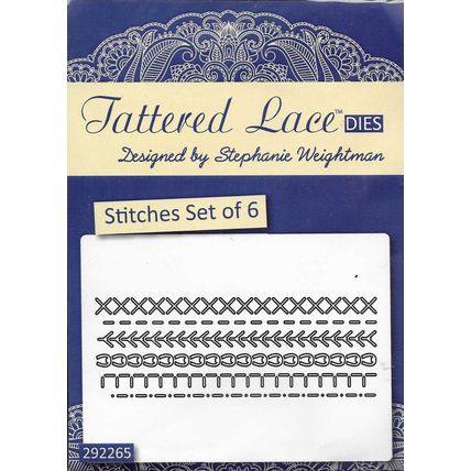 Tattered Lace. Stitches Die Set. Die Cutting Cardmaking Scrapbooking Crafts