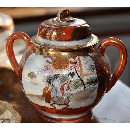 Antique Victorian JAPANESE TEA SET 1800s early 1900s Japan Oriental vintage