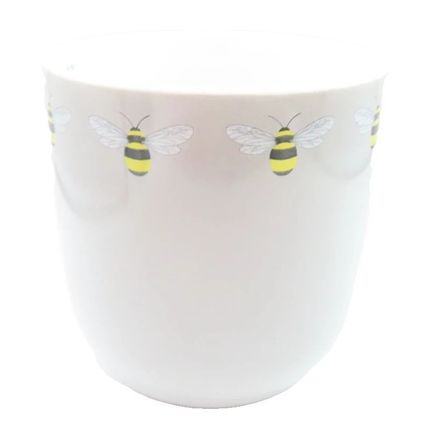 Bee Grey Ceramic Mug 9.5 CM White Inner Bee Happy Detail Microwave & Dishwasher