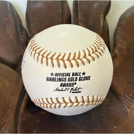 Kole Calhoun Signed Autographed Official OML Gold Glove Baseball