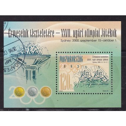 HUNGARY 2000 OLYMPIC GAMES MINIATURE SHEET USED SG MS4550