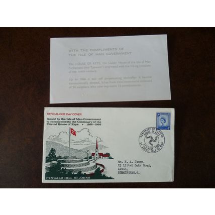 1966 GB IOM House of Keys Tynwald Hill St Johns illustrated cover special event