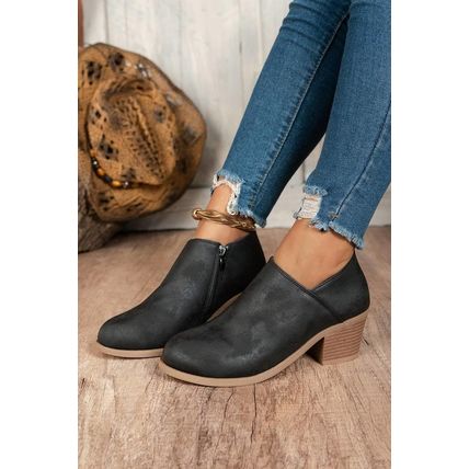 Black Tulip Opening Suede Ankle Boots