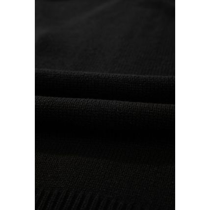 Black Open Knit Drop Shoulder Sweater Cardigan