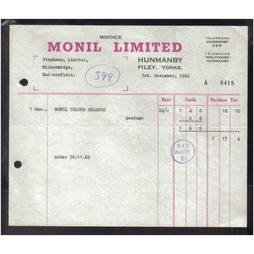 MONIL LIMITED,HUNMANBY,YOR KSHIRE,3DEC1962